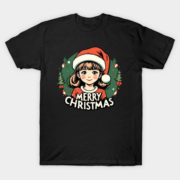 Cute Christmas anime girl T-Shirt by tempura